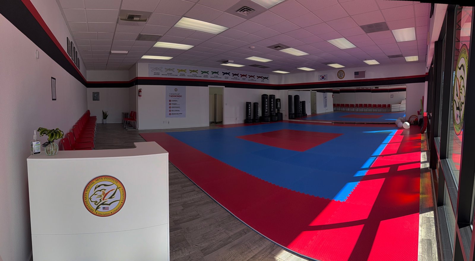 Training space at Bravehearts Martial Arts Institute in Silverdale, WA